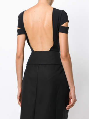 Helmut Lang low back body with cut out sleeves