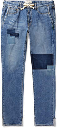 Remi Relief Slim-Fit Patchwork Denim Drawstring Jeans