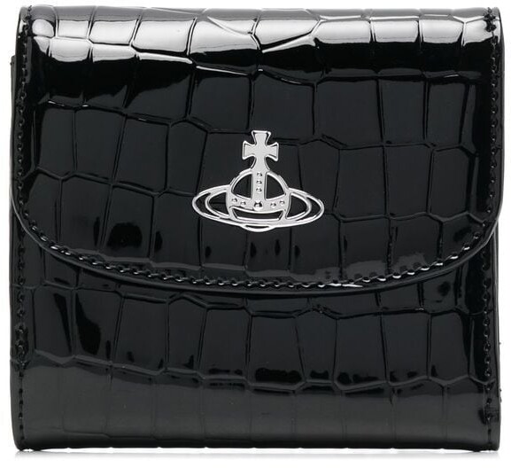 Vivienne Westwood crocodile-effect Orb-plaque purse