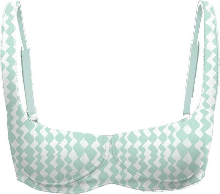 Blackbough Swim White Elena Underwire Top / Peppermint Jacquard