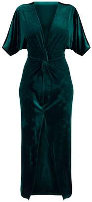 PrettyLittleThing Black Velvet Kimono Sleeve Maxi Dress
