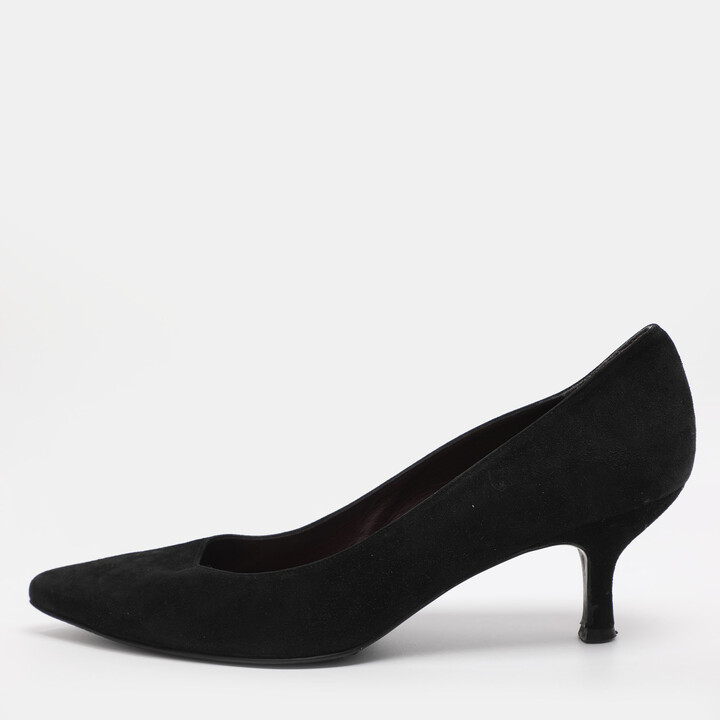 Stuart Weitzman Size 39.5 Black Suede Pumps