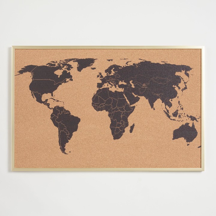 World Map Corkboard in Frame - ShopStyle Artwork