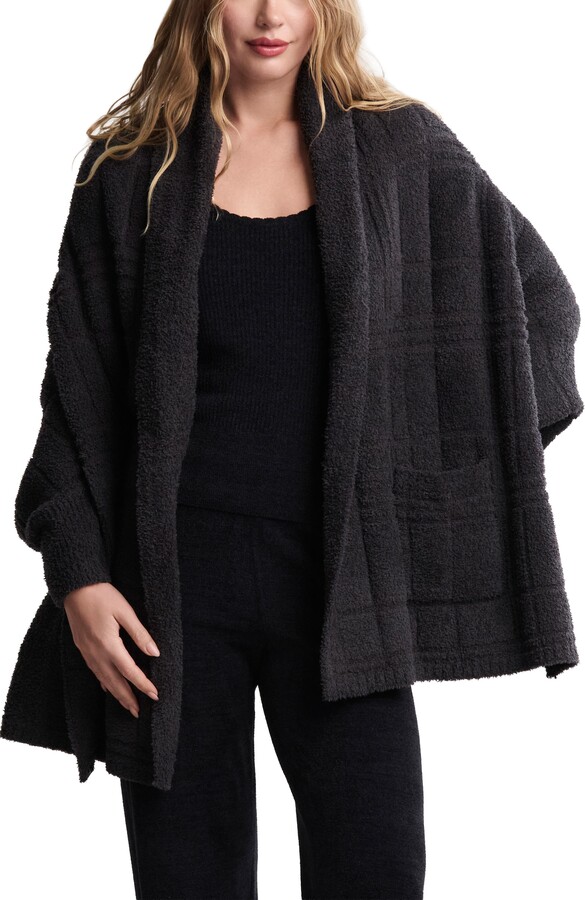 Barefoot Dreams CozyChic® Tonal Plaid Open Front Cardigan