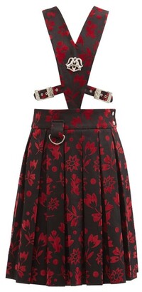 Chopova Lowena Vebula Upcycled Flocked Cotton Pinafore Dress - Red Multi