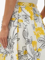 Thumbnail for your product : Erdem Ina Floral Fil-coupe Cotton-blend Skirt - Yellow White