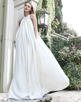 Thumbnail for your product : Brunello Cucinelli Crinkled Silk Sleeveless Gown with Monili Back Detail