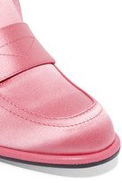 Thumbnail for your product : Loewe Satin And Textured-leather Loafers - Pink
