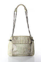 Thumbnail for your product : Be And D Ivory Taupe Snakeskin Chain Strap Shoulder Handbag In Dust Bag