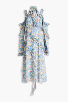 Thumbnail for your product : R 13 Cold-shoulder floral-print silk crepe de chine midi dress