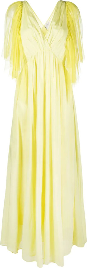 Forte Forte Tulle-Layered Pleated Maxi Dress