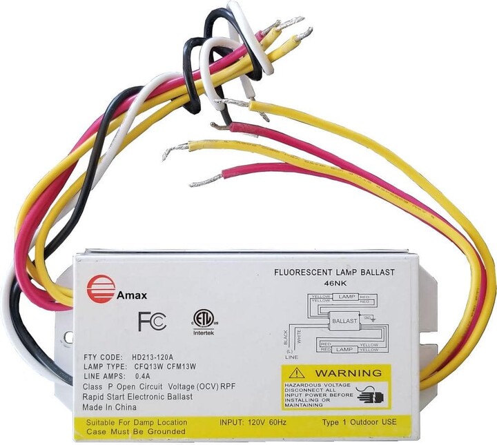 AMAX LIGHTING 120-Volt 5.13 in. Electronic Ballast 2-PLC 13-Watt Lamps