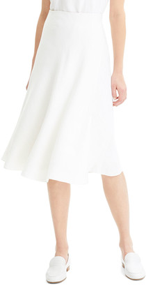 Theory Faux-Wrap Herring Linen A-Line Skirt