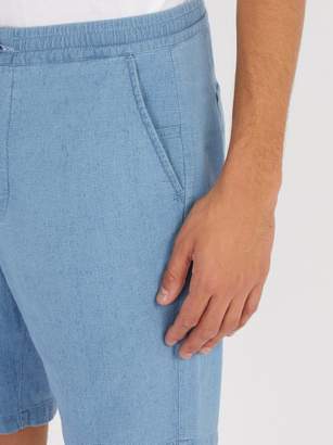 Oliver Spencer Kildale Mid Rise Cotton Shorts - Mens - Blue