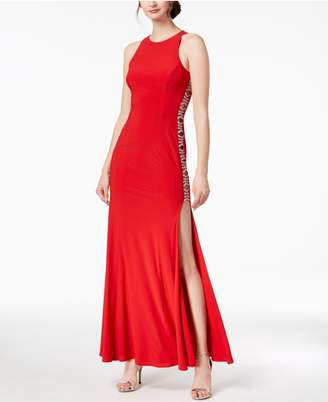 Xscape Evenings Beaded Cutout-Side Gown