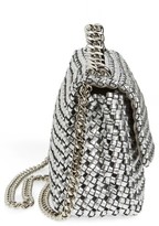 Thumbnail for your product : Stella McCartney Small Woven Faux Leather Shoulder Bag - Metallic