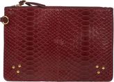 Thumbnail for your product : Jerome Dreyfuss Python Popoche Medium Zip Pouch-Red