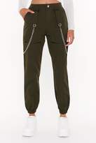 Thumbnail for your product : Nasty Gal Womens Touch and Cargo High-Waisted Chain Trousers - Green - M