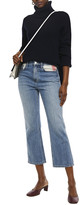 Thumbnail for your product : Current/Elliott The 5-pocket Vanessa Cropped Canvas-trimmed High-rise Straight-leg Jeans