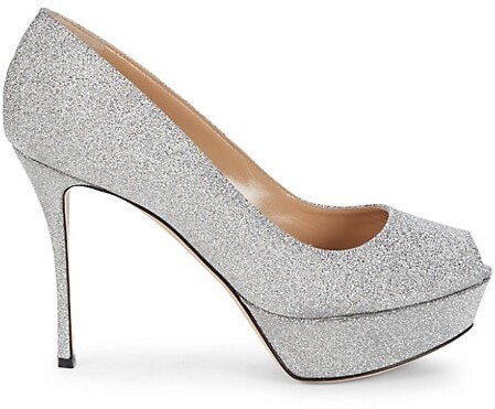 Silver platform pumps Clearance