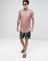 Thumbnail for your product : ASOS Swim Shorts With Leaf Print Panel In Mid Length