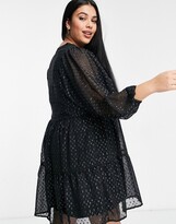 Thumbnail for your product : Vero Moda Curve chiffon smock dress in black spot print