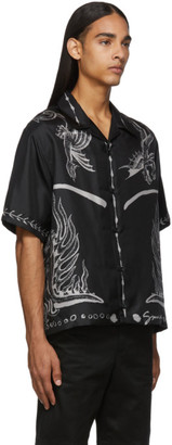 Givenchy Black Icarus Hawaiin Short Sleeve Shirt
