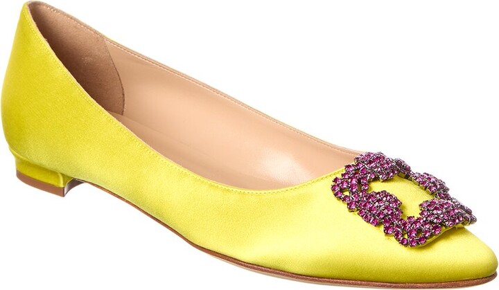 Manolo Blahnik Hangisi Satin Flat