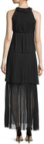 Thumbnail for your product : Elie Tahari Alicia Sleeveless Tiered Maxi Dress, Black