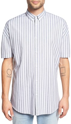 Zanerobe Striped Rugger Short Sleeve Oversized Fit Shirt