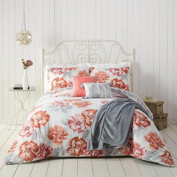 Jessica Simpson Mils Floral Pinch Pleat Full/Queen 3-Piece Comforter Set  Bedding ShopStyle