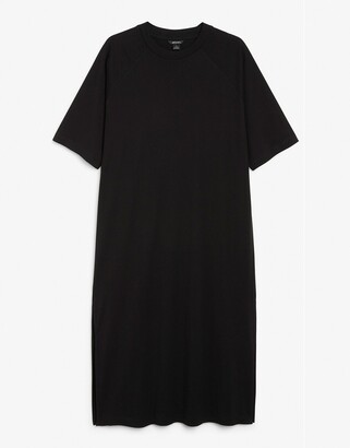 Monki Kenny organic cotton midi t-shirt dress in black
