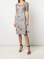Thumbnail for your product : Marchesa Notte Embroidered Short-Sleeve Dress