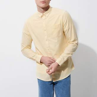River Island Mens Yellow long sleeve Oxford shirt