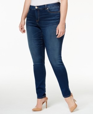 INC International Concepts Plus and Petite Plus Size Tummy Control Beyond Stretch Skinny Jeans, Created for Macy's