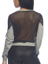 Thumbnail for your product : Arden B Mesh Net Panel Crop Sweatshirt
