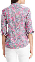 Thumbnail for your product : Chaps Petite No-Iron Paisley Sateen Cotton Button-Down Shirt