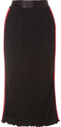 Ellery Dasha Striped Ribbed-knit Midi Skirt - Black