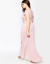 Thumbnail for your product : ASOS Curve Wedding Pleated Maxi Dress With Lace Top