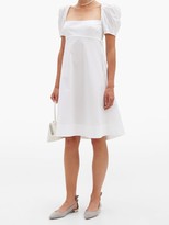 Thumbnail for your product : Brock Collection Puffed-sleeve Cotton-blend Poplin Dress - White
