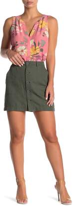 Sanctuary Venture Surplus Button Front Mini Skirt (Regular & Petite)