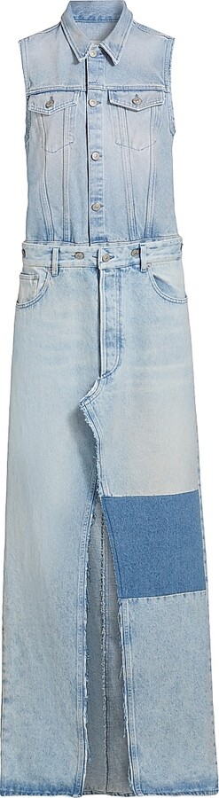 MM6 MAISON MARGIELA Women's Denim Maxi Shirtdress - Medium Blue - Size 0