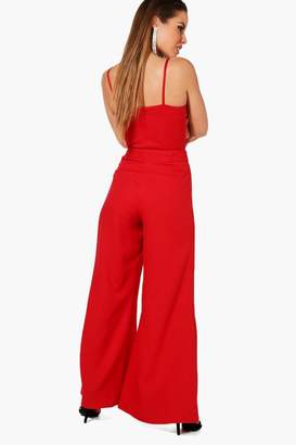 boohoo Petite Split Front High Waisted Trouser