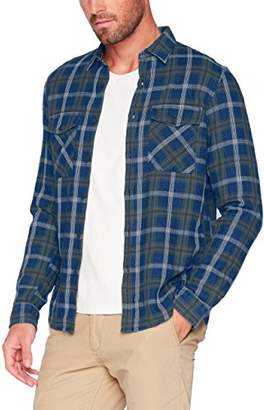 Tom Tailor Men's Indigo Check Shirt Casual (Oak Leaf Green 7512), Large