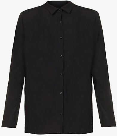 Seafolly Womens Black Classic Cotton Beach Shirt Xs