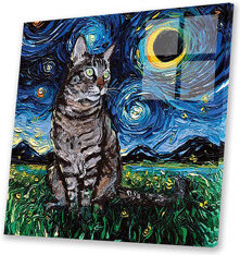 Red Barrel Studio Tiger Cat Night by Aja Trier - Unframed Painting