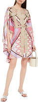 Thumbnail for your product : Emilio Pucci Belted Printed Silk-twill Kimono
