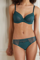 Thumbnail for your product : Chantelle Parisian Allure Tulle And Lace Underwired Bra - Blue