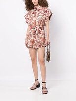 Thumbnail for your product : Zimmermann Belted Paisley-Print Playsuit