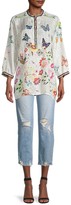Thumbnail for your product : Johnny Was Kendra Printed Applique Silk Blouse